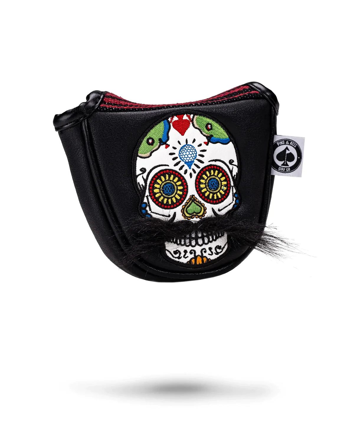 Mustache Sugar Skull - Mallet Putter Cover in BLACK